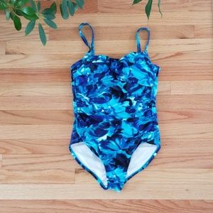 New | Watercolor One Piece Swimsuit | Blue